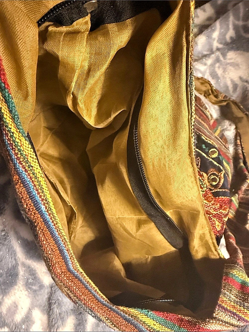 Embroidered Multicolor Shoulder Bag - Picture 3 of 4